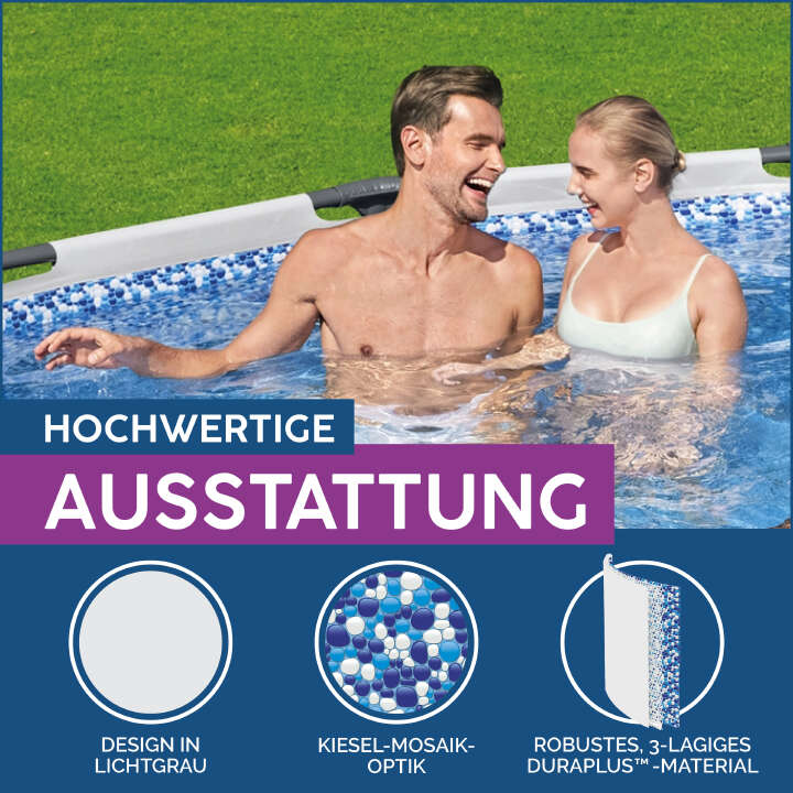 Bestway Steel Pro MAX™ Frame Pool Set mit Filterpumpe rund 366 x 100 cm